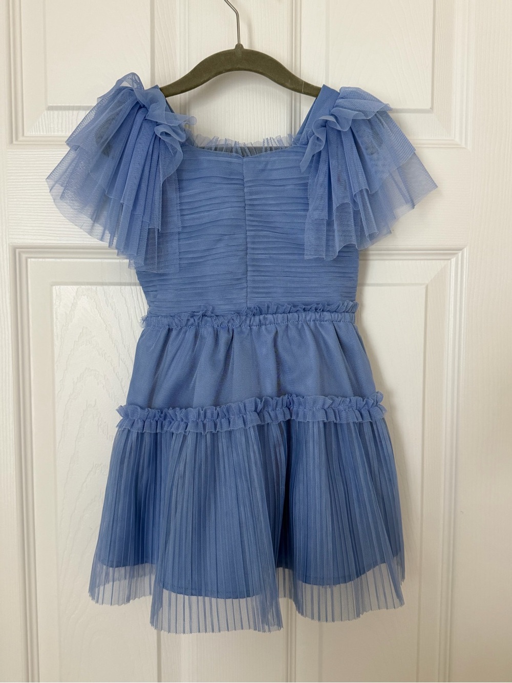 BCBG Girls' Ruffled Tulle Party Dress in Blue
